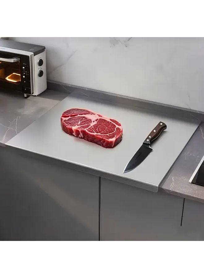 XL Stainless Steel L Shaped Kitchen Cutting Board Countertop Protection For Chopping Vegetables Meat Dough Baking - Image 1